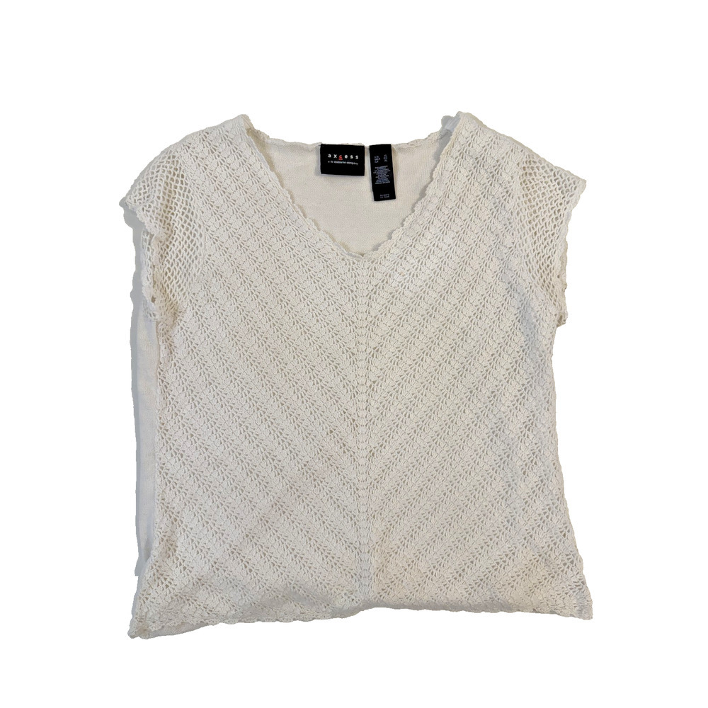Axcess Sweater Womens XL Knit Short Sleeve Pullover‎ Lightweight Liz Claiborne